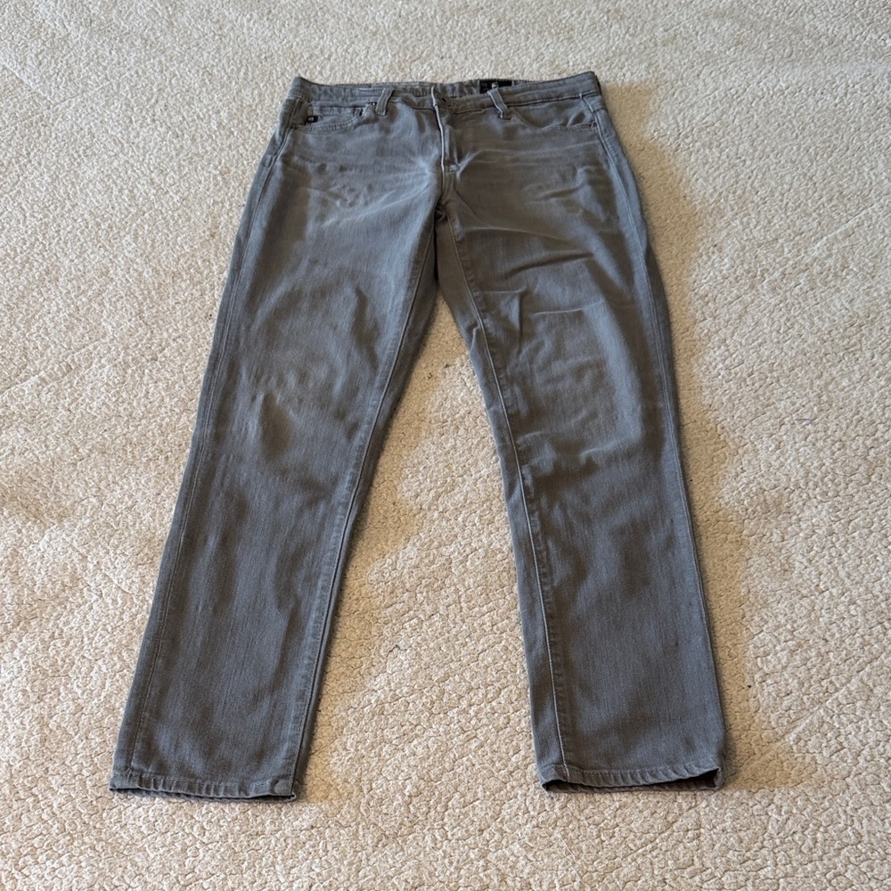 AG Adriano Goldschmied Women's Gray The Stevie Ankle Jeans 25R